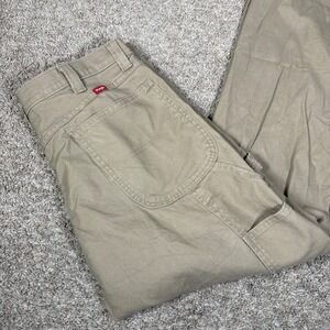 Wrangler Carpenter Pants Tan Mens Size 36x32 Work Utility Khaki Relaxed Fit